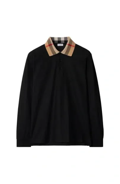 Burberry Cotton Polo Shirt In Black