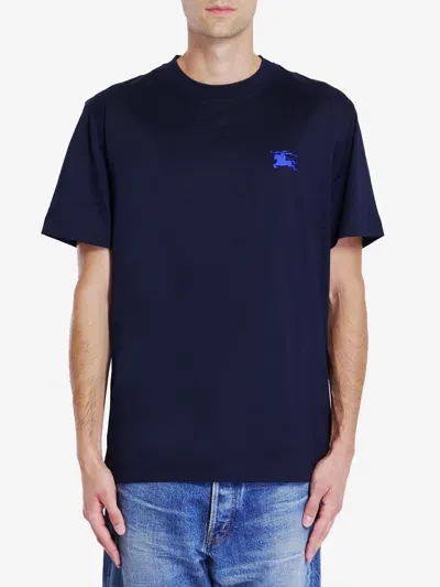 Burberry Cotton Tshirt In Blue