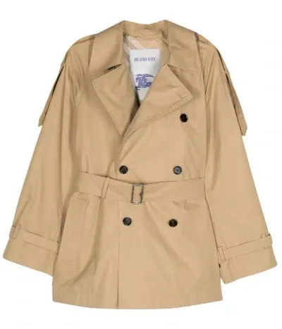 Burberry Cotton Waterproof Trench Coat In Neutrals