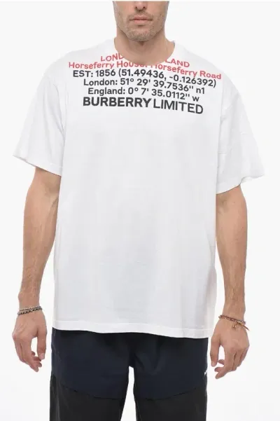 Burberry Crew Neck Coordinates Printed T-shirt In White