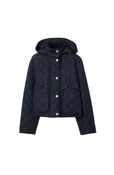 Burberry Cropped Quilted Nylon Jacket In Storm