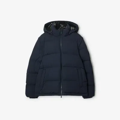 Burberry Detachable Sleeve Nylon Puffer Jacket In Navy/charcoal