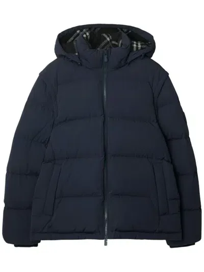 Burberry Detachable-sleeve Puffer Jacket In Blue