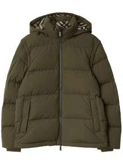 Burberry Detachable-sleeve Puffer Jacket In Loch/linden