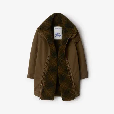 Burberry Detachable Warmer Cotton Parka In Bison