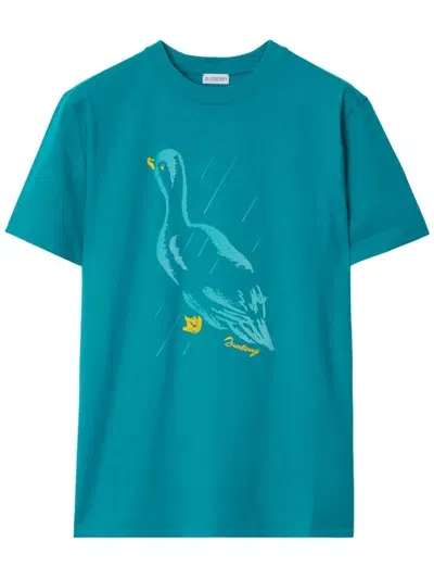 Burberry Duck-motif T-shirt In Blue