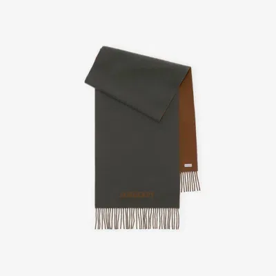 Burberry Ekd Cashmere Scarf In Gray