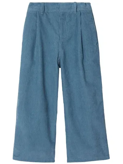 Burberry Kids' Ekd Corduroy Trousers In Alloy Blue