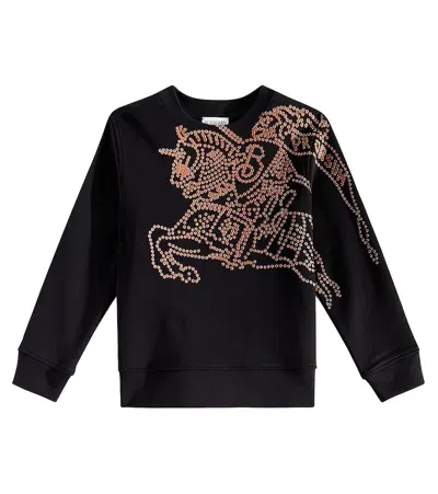 Burberry Kids' Ekd Cotton Jersey Sweatshirt In Black