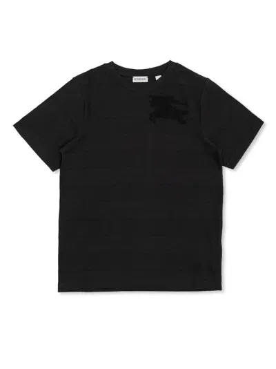 Burberry Kids' Ekd Cotton T-shirt In Black