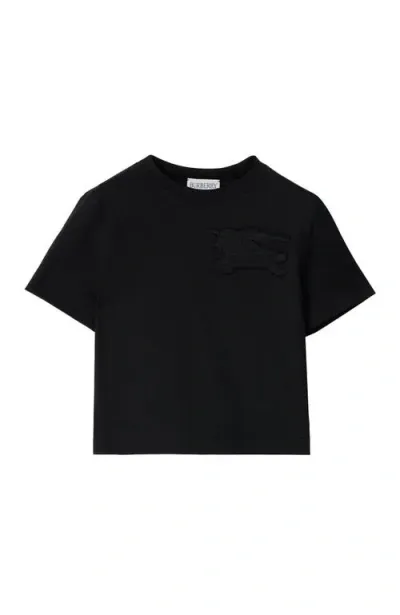 Burberry Kids'  Ekd Cotton T-shirt In Black