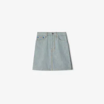 Burberry Ekd Denim Skirt In Denim Blue