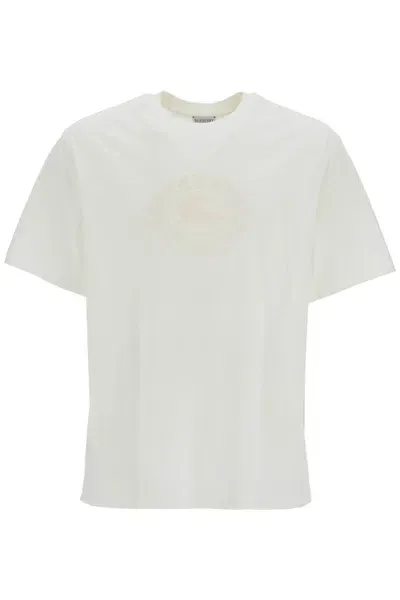 Burberry Ekd Emblem Embroidered Cotton T-shirt In Multicolor