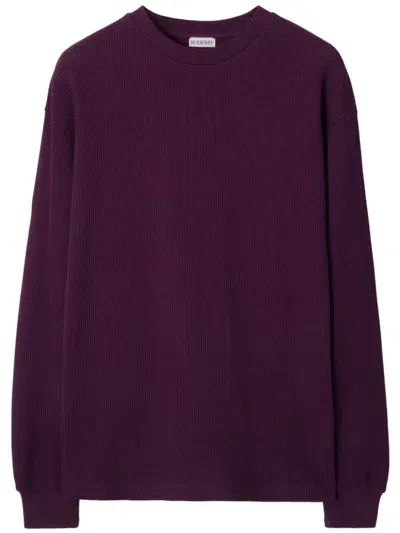 Burberry Ekd-print Cotton Sweatshirt In Purple