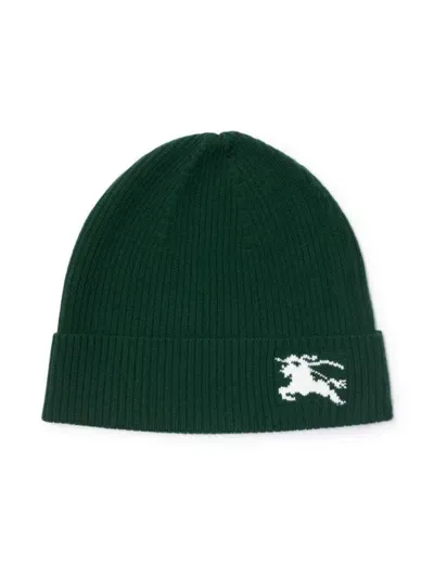 Burberry Ekd Rib Beanie In Green