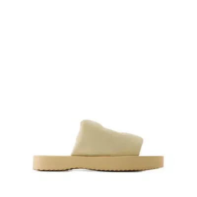 Burberry Ekd Slab Padded Slides In Neutrals