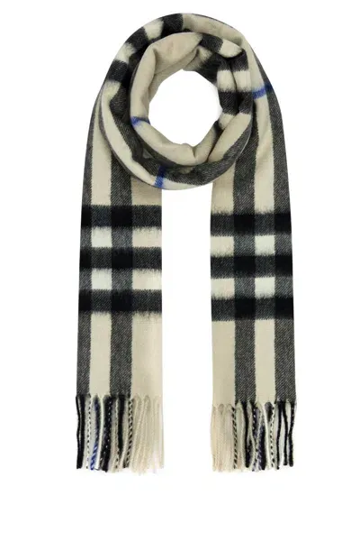 Burberry Embroidered Cashmere Scarf In Lichen