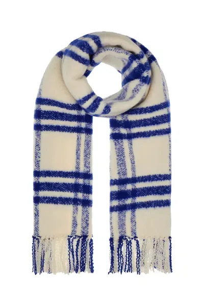 Burberry Embroidered Wool Scarf In Knight