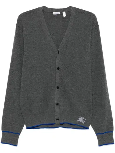 Burberry Equestrian Knight Cardigan In Grey