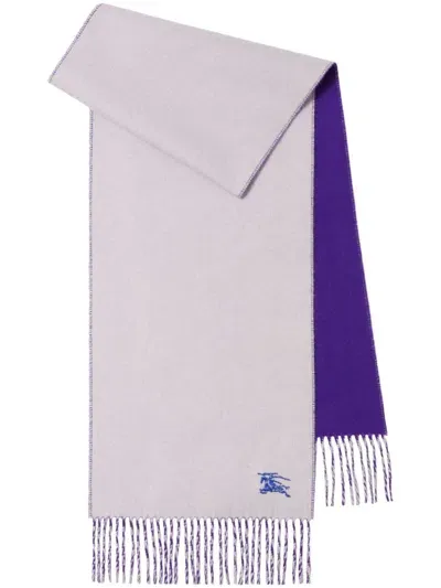 Burberry Equestrian Knight Cashmere Scarf In Purple