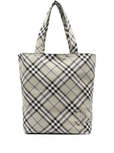 Burberry Tote Bag Mit Equestrian Knight-stickerei In Neutral