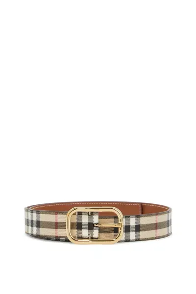 Burberry Ered Fabric Belt With Coating