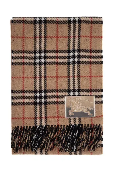 Burberry Ered Reversible Wool And Cashmere Scarf In Beige