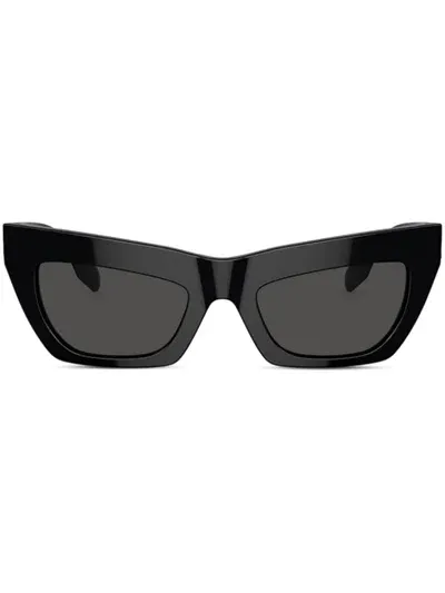 Burberry Eyewear Tb-motif Cat-eye Sunglasses In Schwarz