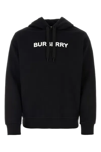 Burberry Wool-blend Intarsia-logo Hoodie In Coal Blue