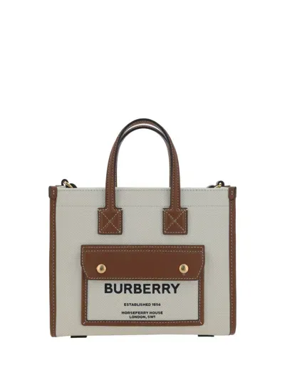 Burberry Feya Handbag In Natural