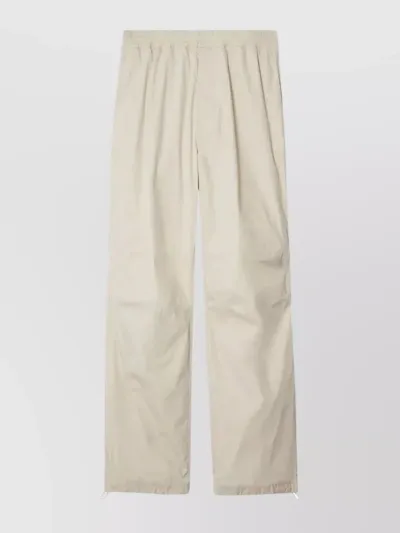 Burberry Cotton Blend Trousers In Cream