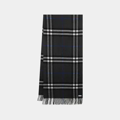 Burberry Giant Check Scarf -  - Cashmere - Grey