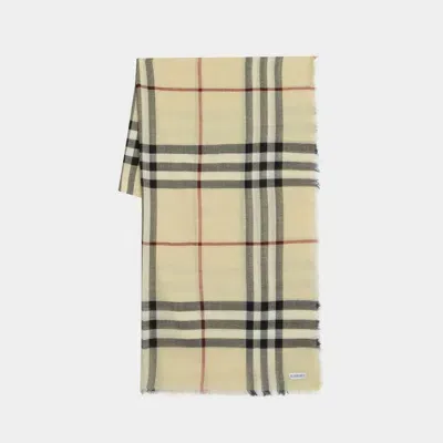 Burberry Giant Check Scarf In Beige