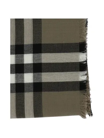 Burberry Giant Check Scarves In Green