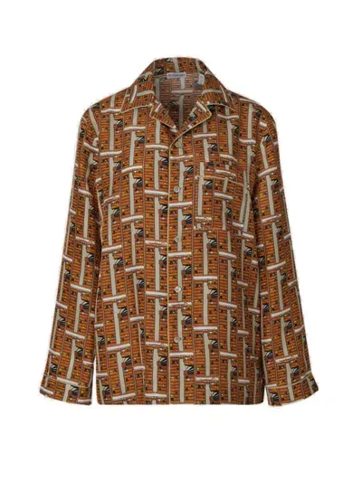 Burberry Graphic Printed Buttoned Pajama Shirt In Multi