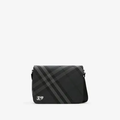 Burberry Grid Messenger Bag In Charcoal