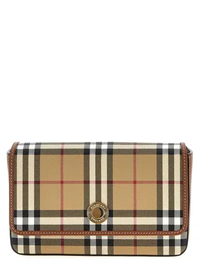 Burberry Hampshire Crossbody Bags In Beige