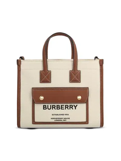 Burberry Handbags In Natural/tan