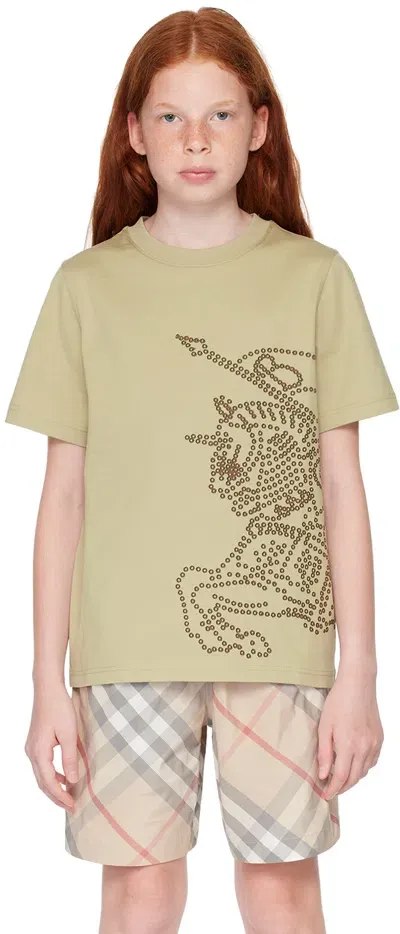 Burberry Kids Khaki Ekd T-shirt In Hunter