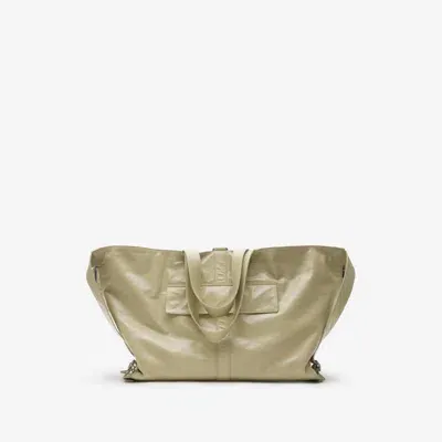 Burberry Large Leather Tent Bag In Hunter