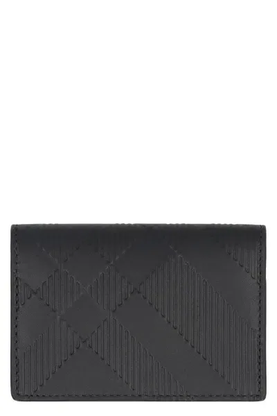 Burberry Leather Card Holder In Black