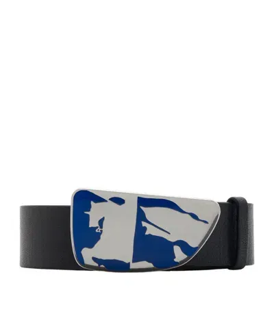 Burberry Shield Ekd Leather Belt In Blue