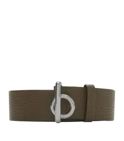 Burberry Rocking Horse Leather Belt In Military