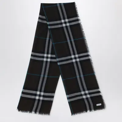 Burberry Light Wool Scarf Check Brown