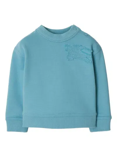 Burberry Babies' Logo-appliqué Cotton Sweatshirt In Blue