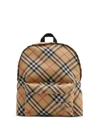 Burberry Logo Backpack In Brown