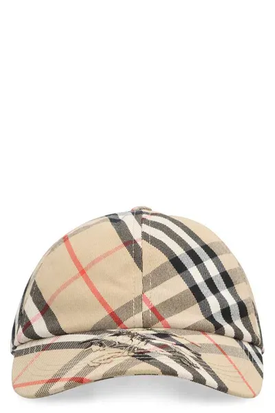 Burberry Logo Baseball Cap In Beige