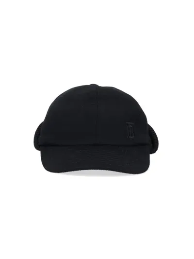 Burberry Logo Baseball Cap In Black  