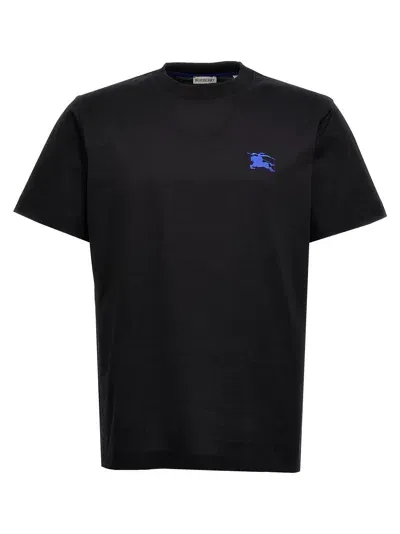 Burberry Logo Embroidery T Shirt In 黑色的