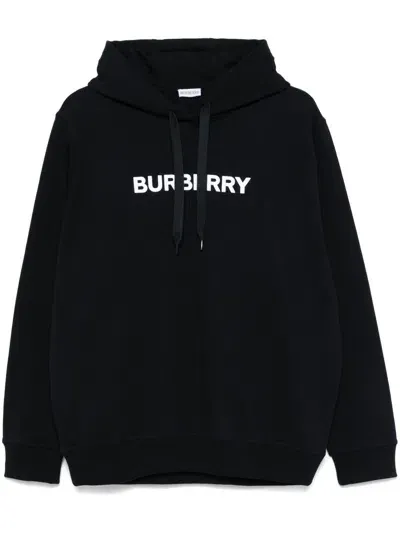 Burberry Logo-print Hoodie In Black